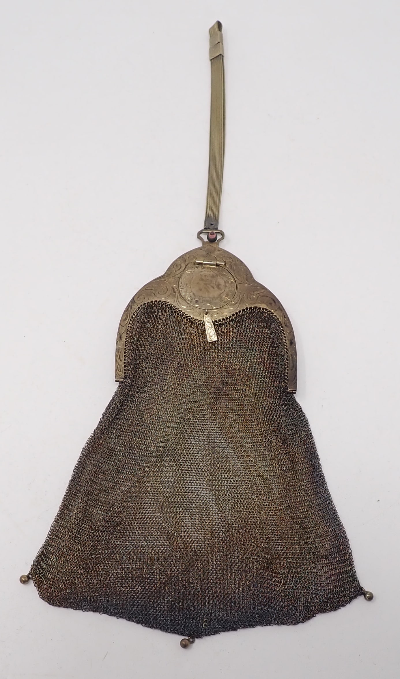 1916 Sterling Silver Mesh Bag w/ Locket (1 of 8)