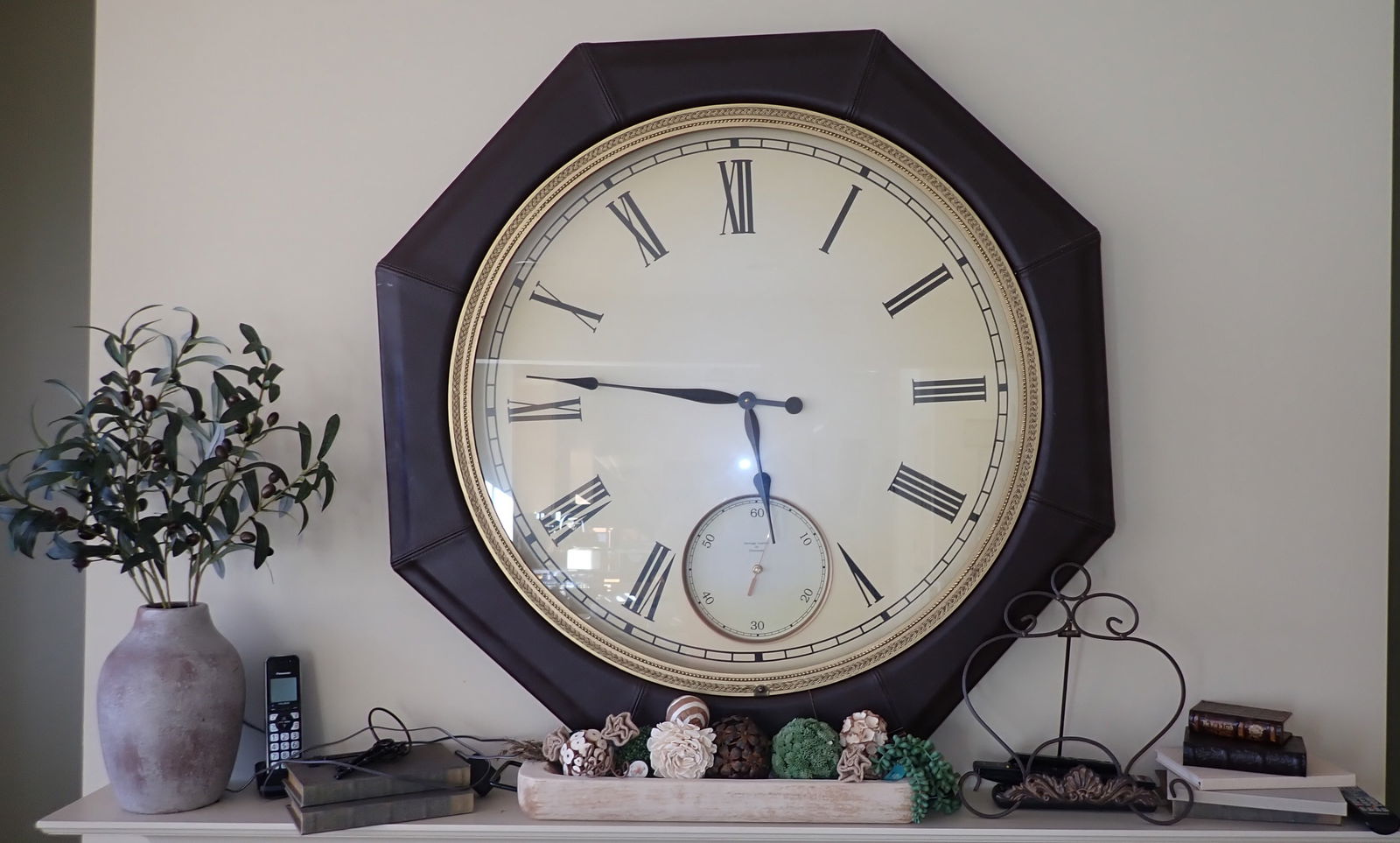 Heritage Leather Uttermost Clock & Misc Decorator Items (1 of 7)