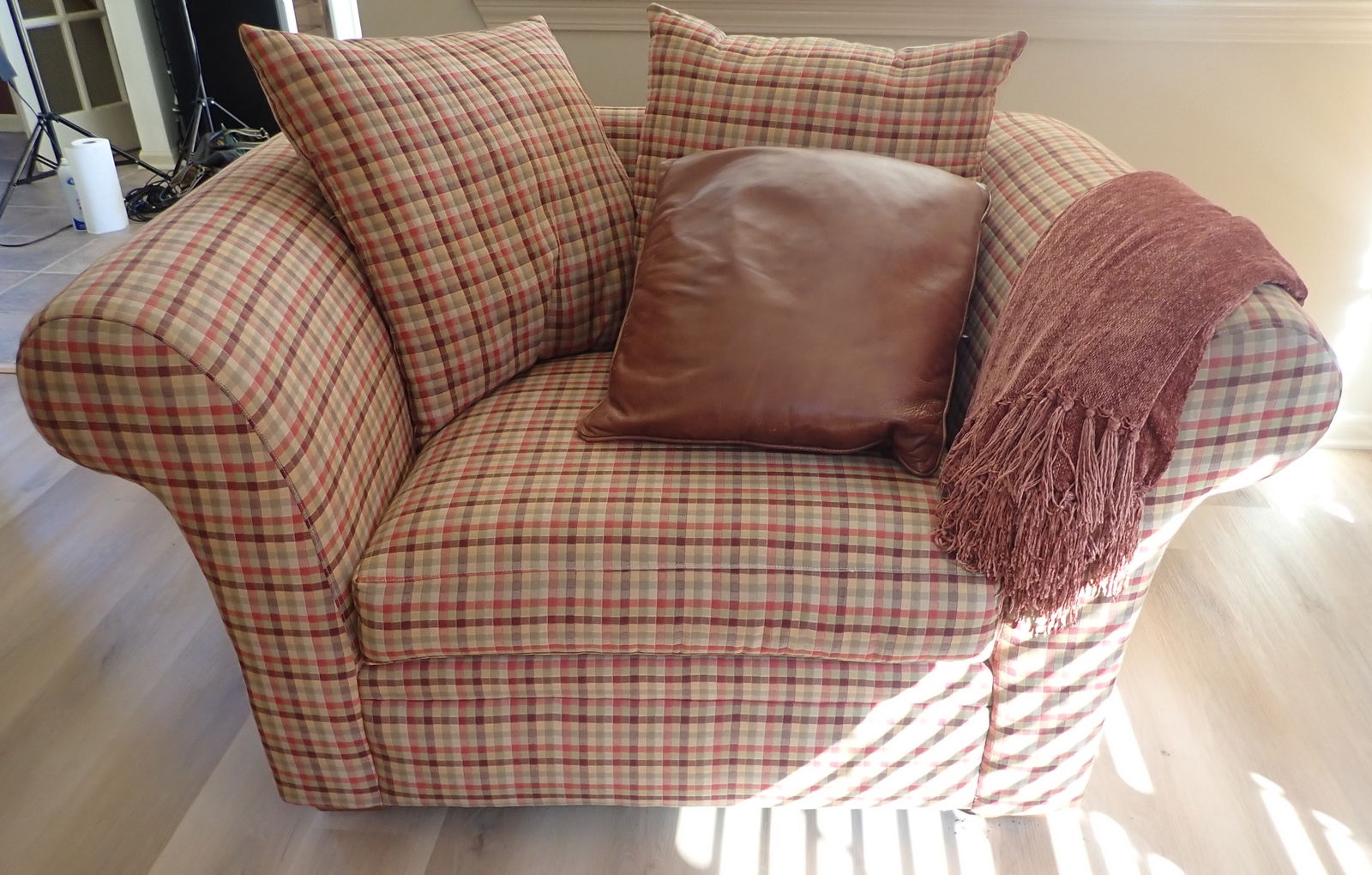 Rowe Furniture Oversized Plaid Armchair (1 of 5)