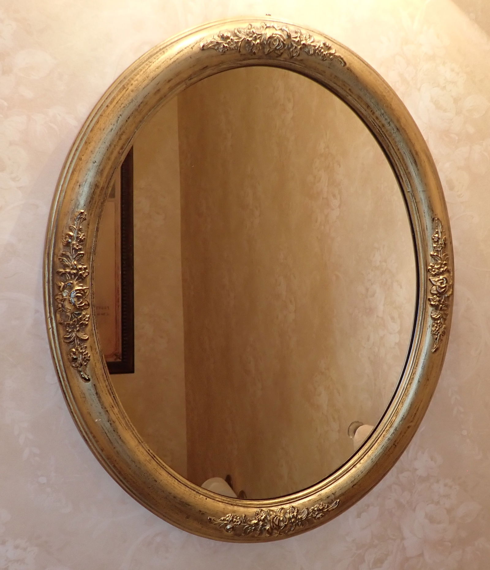 Oval Mirror & Wall Art: Mirror is approx 19" x 23". Wall art is approx 19" x 43". No in house shipping !