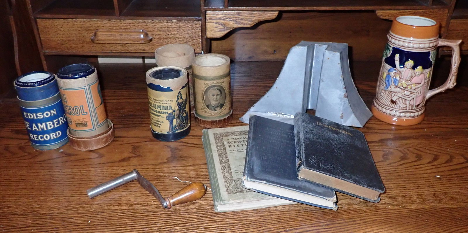 Cylinder Records , Phonograph Crank , & Misc (1 of 6)