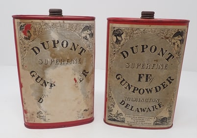 2 Dupont Gun Powder Tins Superfine