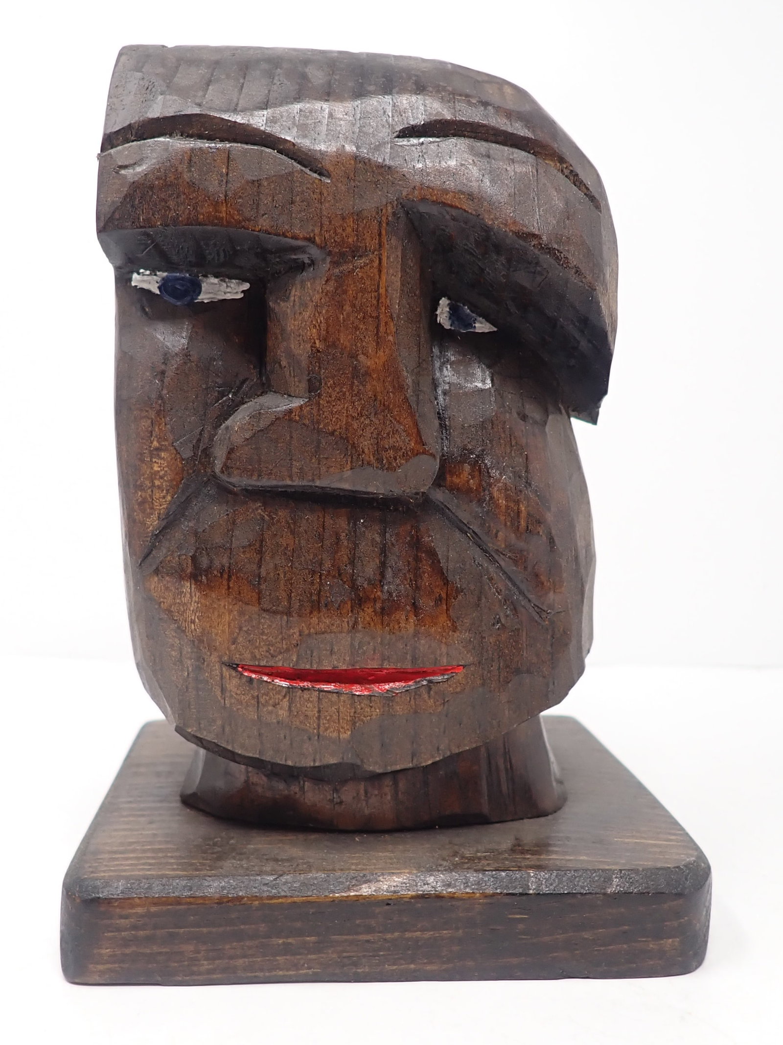 MM Shelley Face Wood Carving: Approx 4 1/4" x 5" x 7 1/4" tall. Shipping available