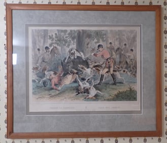Hunting Wild Board Lithograph
