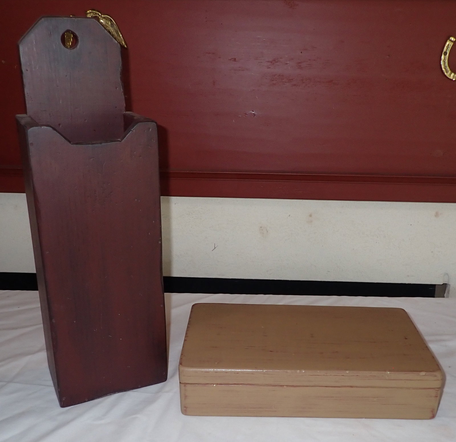 Candle Boxes: Wall box is approx 4" x 5 1/4" x 17". Shipping available