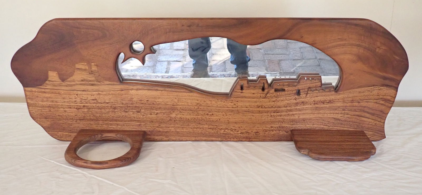 Wood Carved Wall Mirror: Approx 15 1/2" x 45". No in house shipping