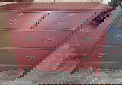 Oak Dresser in Red Paint