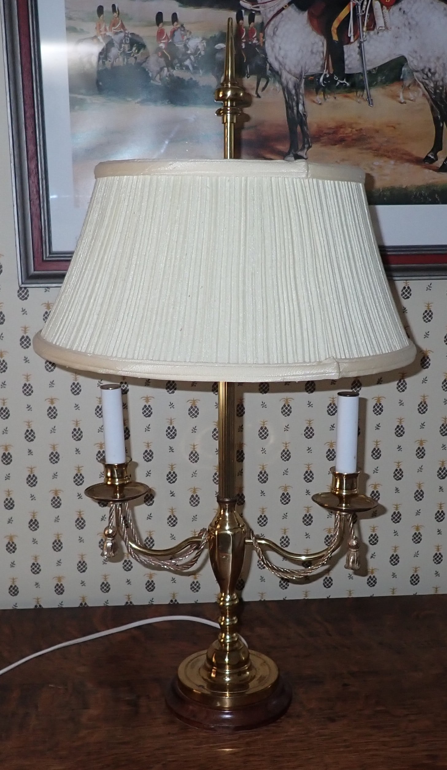 Brass Table Lamp: Approx 28" tall. No in house shipping