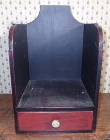 One Drawer Cubby in Red & Black Paint