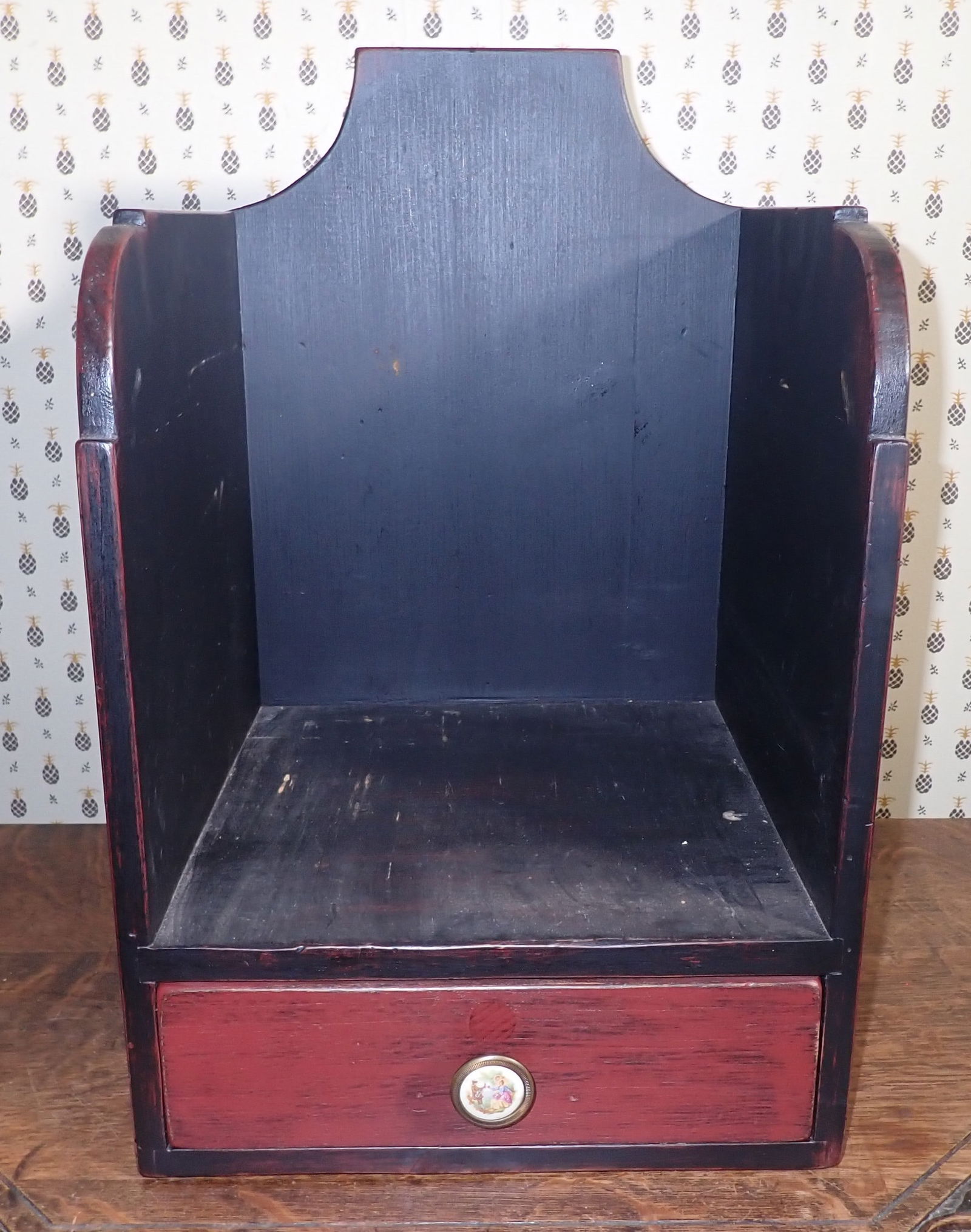 One Drawer Cubby in Red & Black Paint (1 of 4)