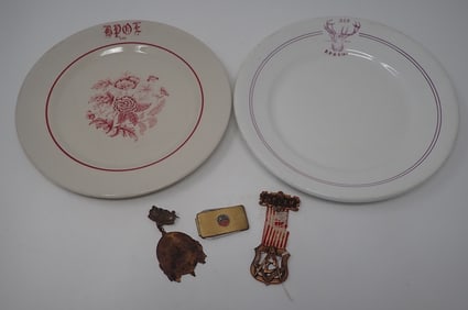Masonic Plates , Medals, & Pocket Knife