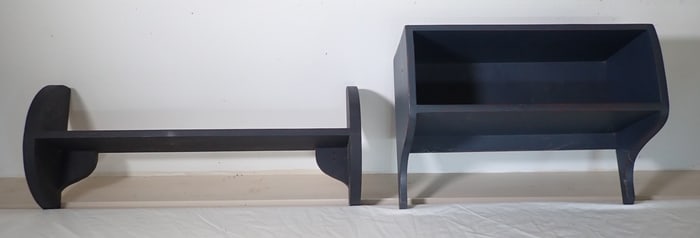 Black & Blue Painted Country Shelves
