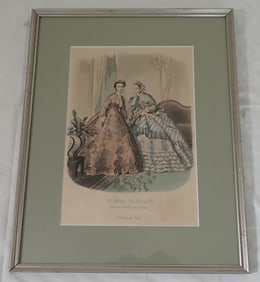 French Fashion Illustrates Victorian Lithograph