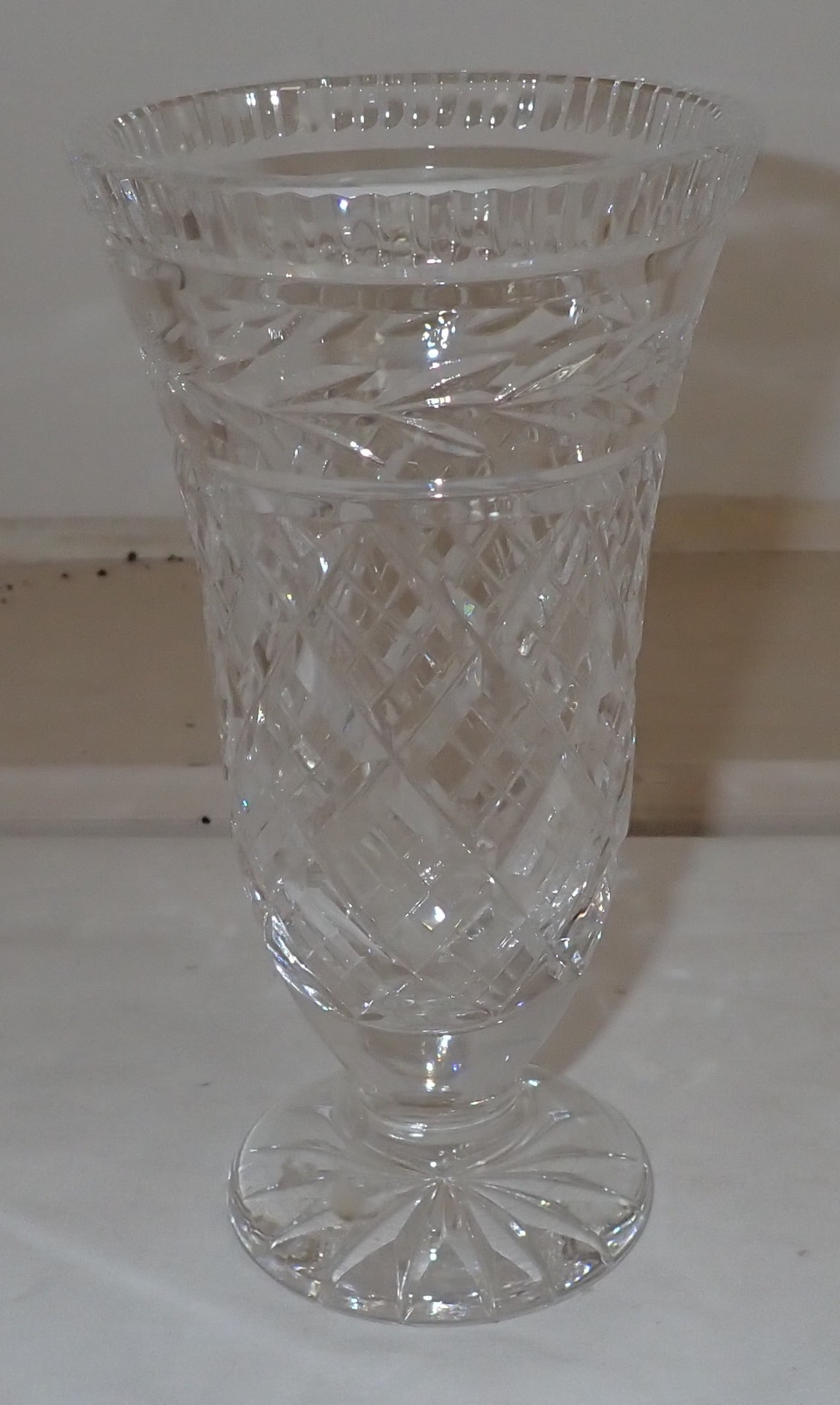 Waterford Crystal Vase: Apprx 3 1/2" in diameter and 7" tall. Shipping available
