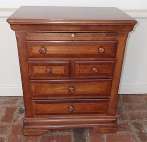 Alexander Julian Inlaid 5 Drawer Bedside Chest