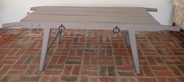 Butcher Table in Gray Paint