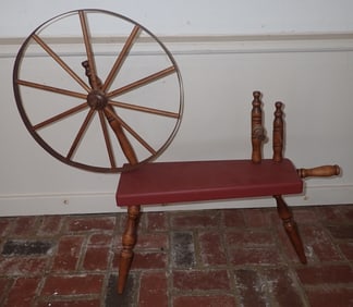 Spinning Wheel w/ Red Paint