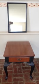 One Drawer Stand in Black Paint w/ Mirror