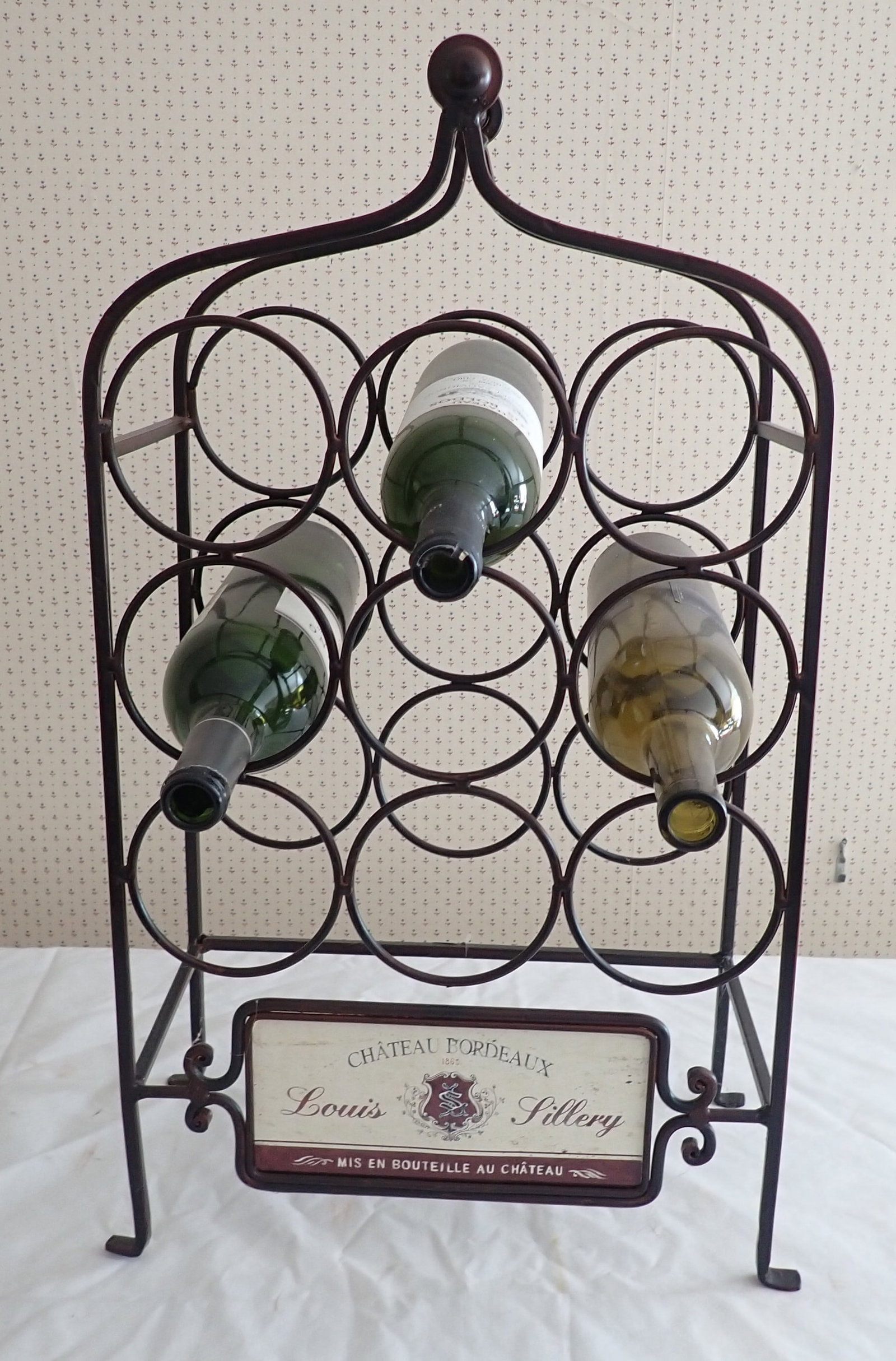 Wine Rack: Apprx 7 1/2" X 13" x 23 1/2" tall. No in house shipping !