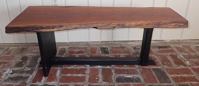 Cane Farm Live Edge Table w/ Black Painted Base