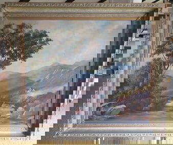 H. Bond Oil on Canvas Landscape Painting