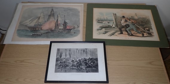 Lithograph, Engraving, & Harpers Weekly Page