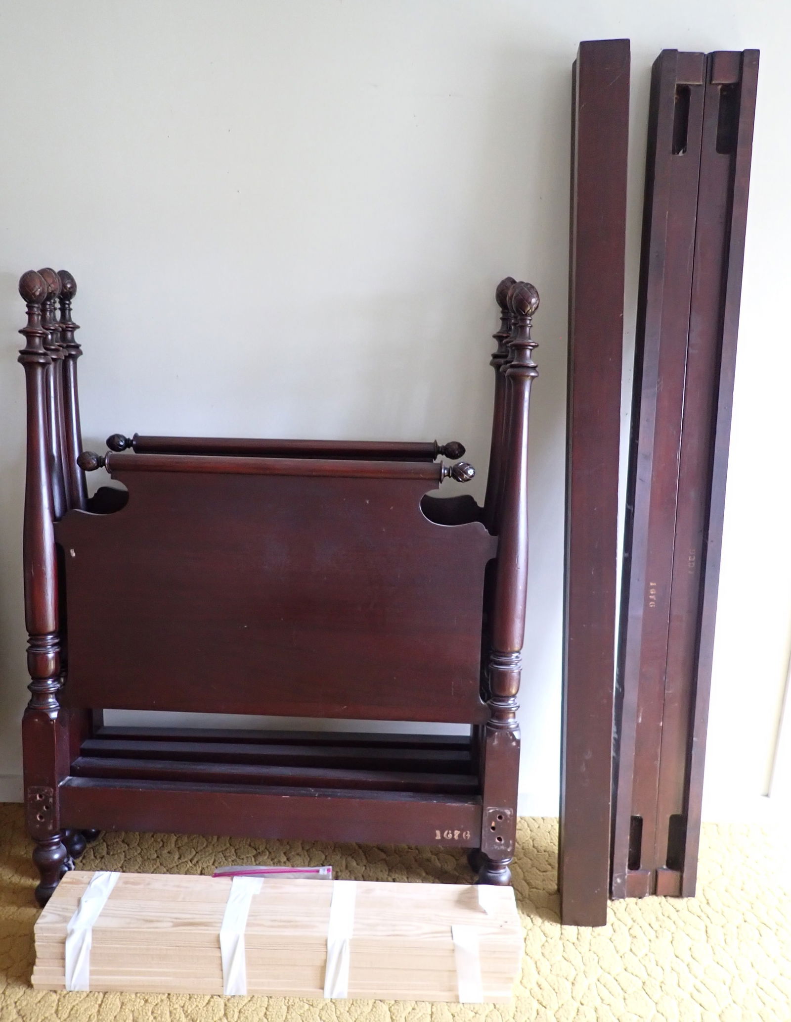 Pair of Pineapple Four Poster Beds: Headboards are apprx 44 1/2" x 57 1/4" tall. No in house shipping !