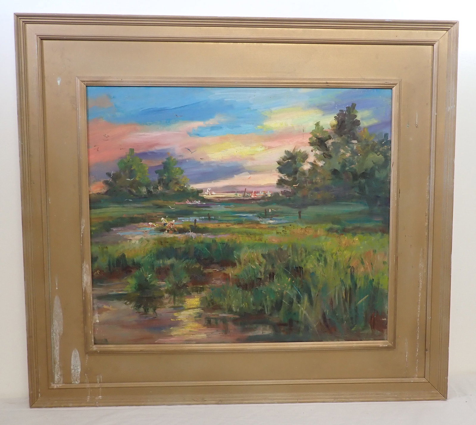 John Reilly Signed Landscape Oil on Board Painting (1 of 2)