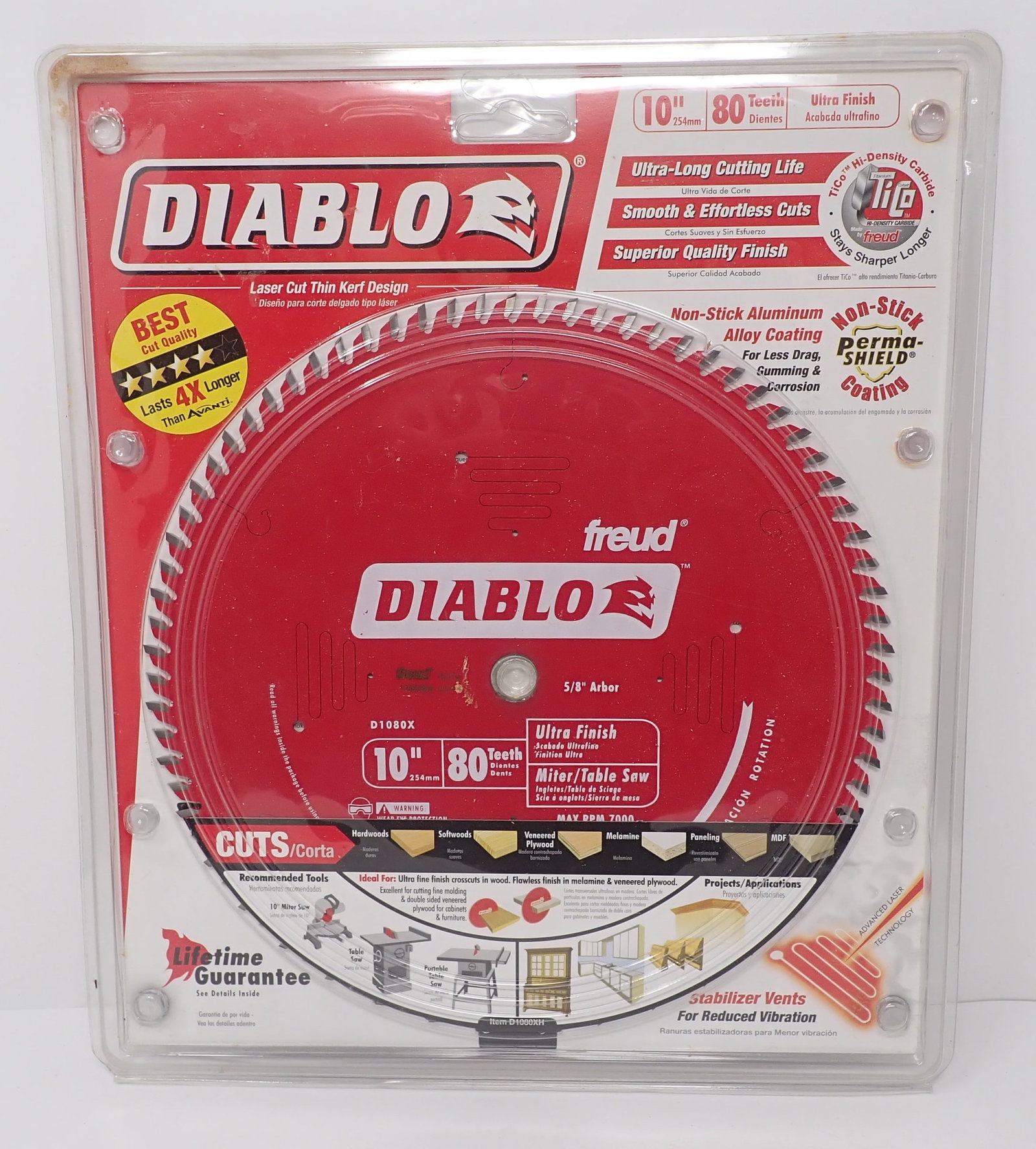 Diablo Freud 10" Ultra Finish Miter/Table Saw Blade: 80 Teeth, Miter/Table Saw blade. Shipping available