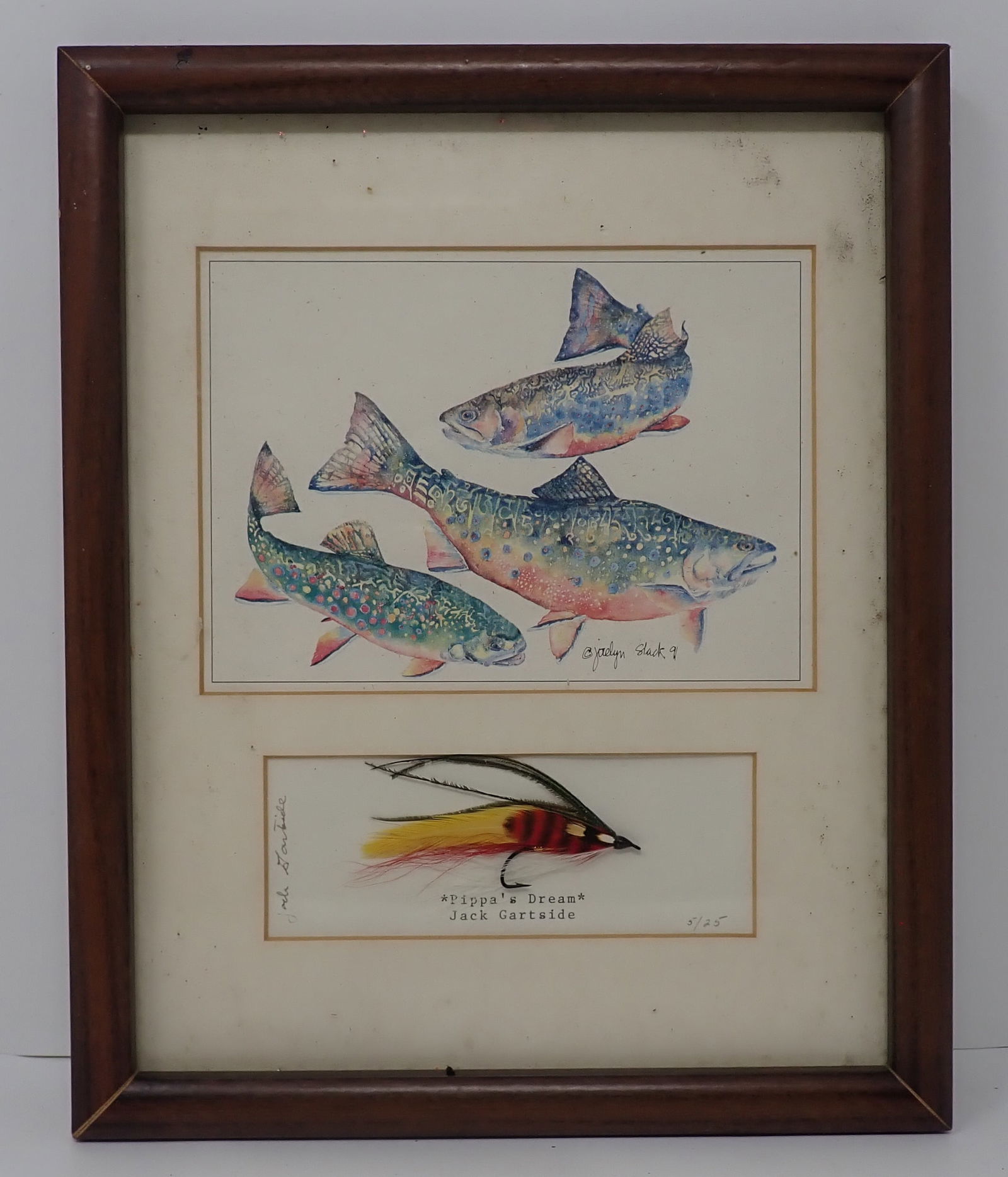 Jack Gartside Framed Fly & Watercolor Signed (1 of 6)