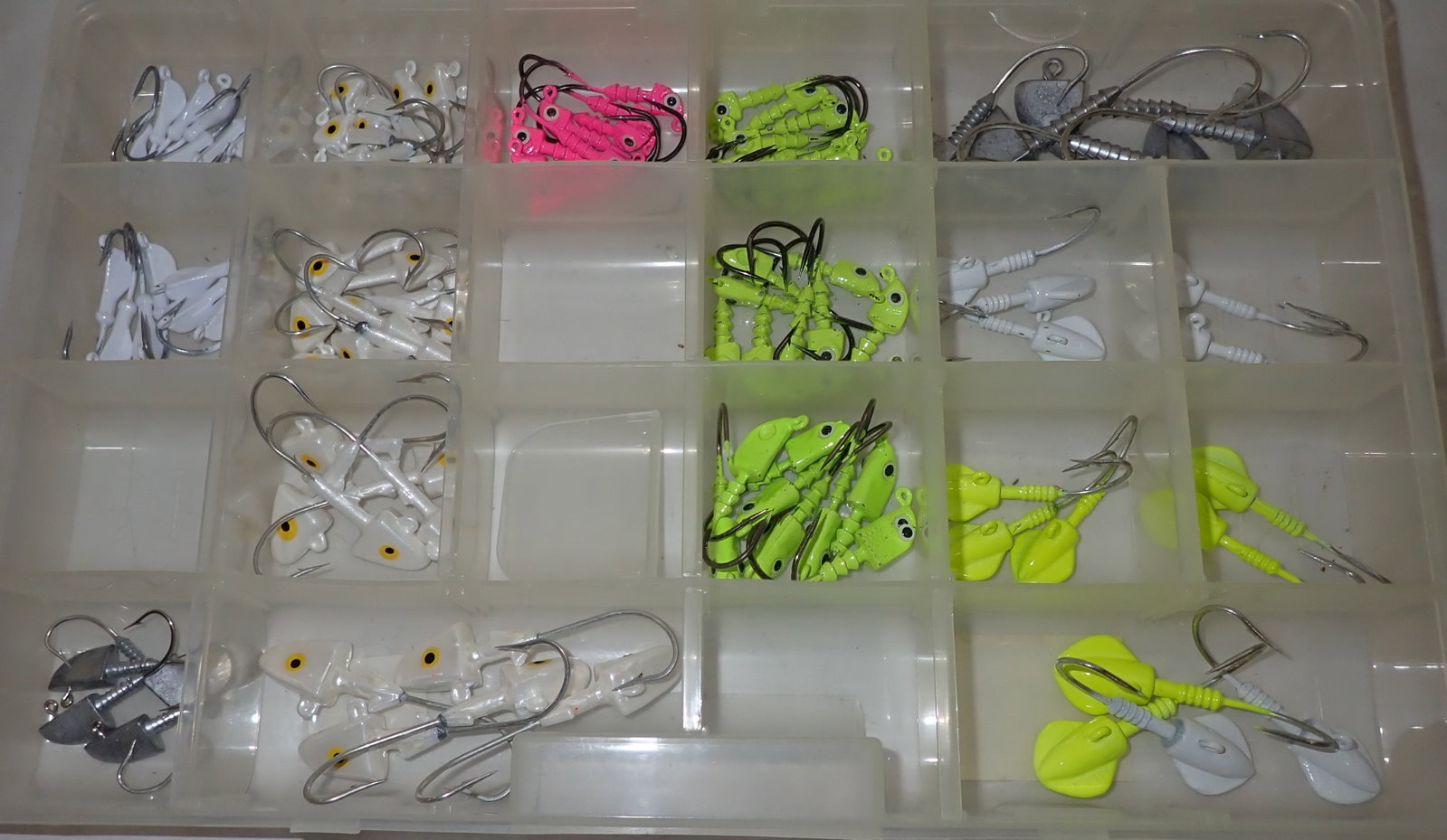 Fishing Jigs & Case: Case is approx 8 3/4" x 14" x 2" tall. Shipping available