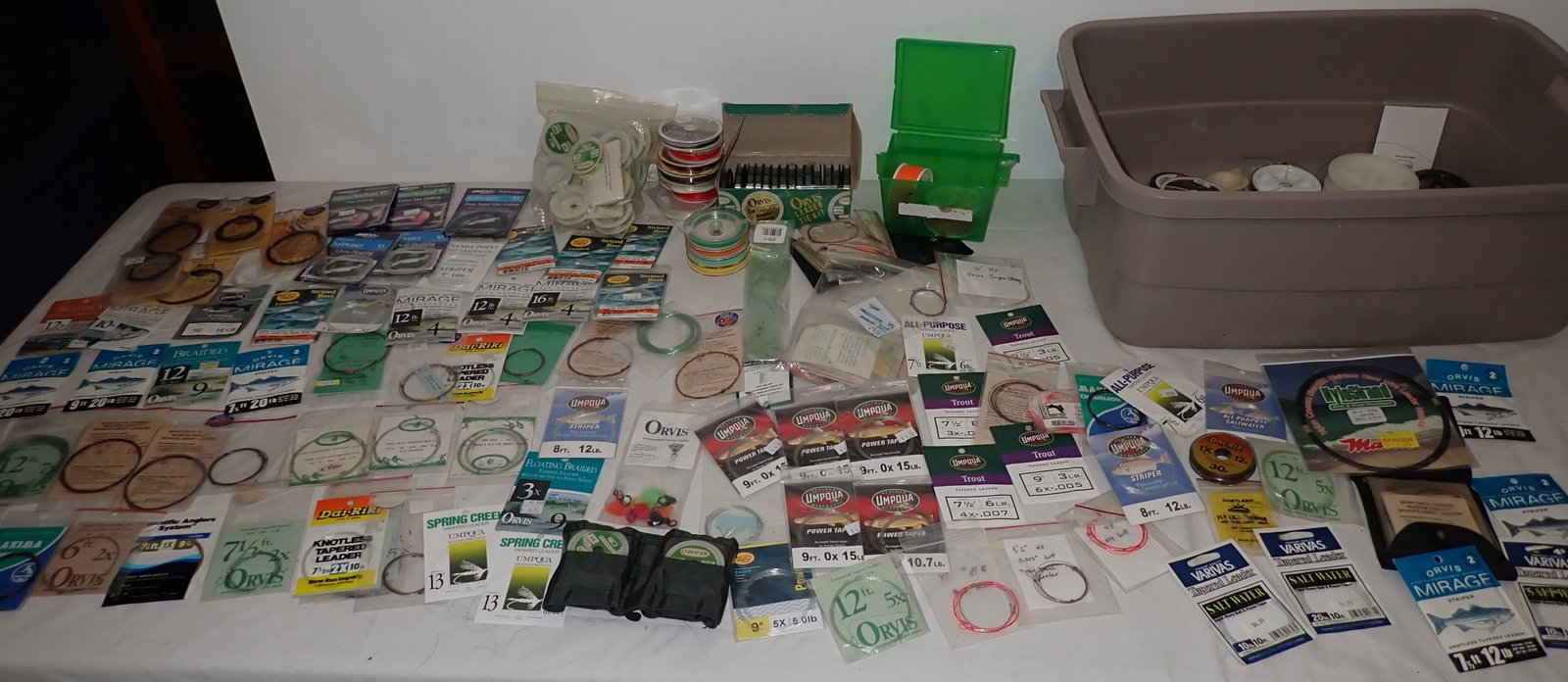 Fly Fishing Leaders incl Saltwater , Trout , & Misc: We will ship all but tote.