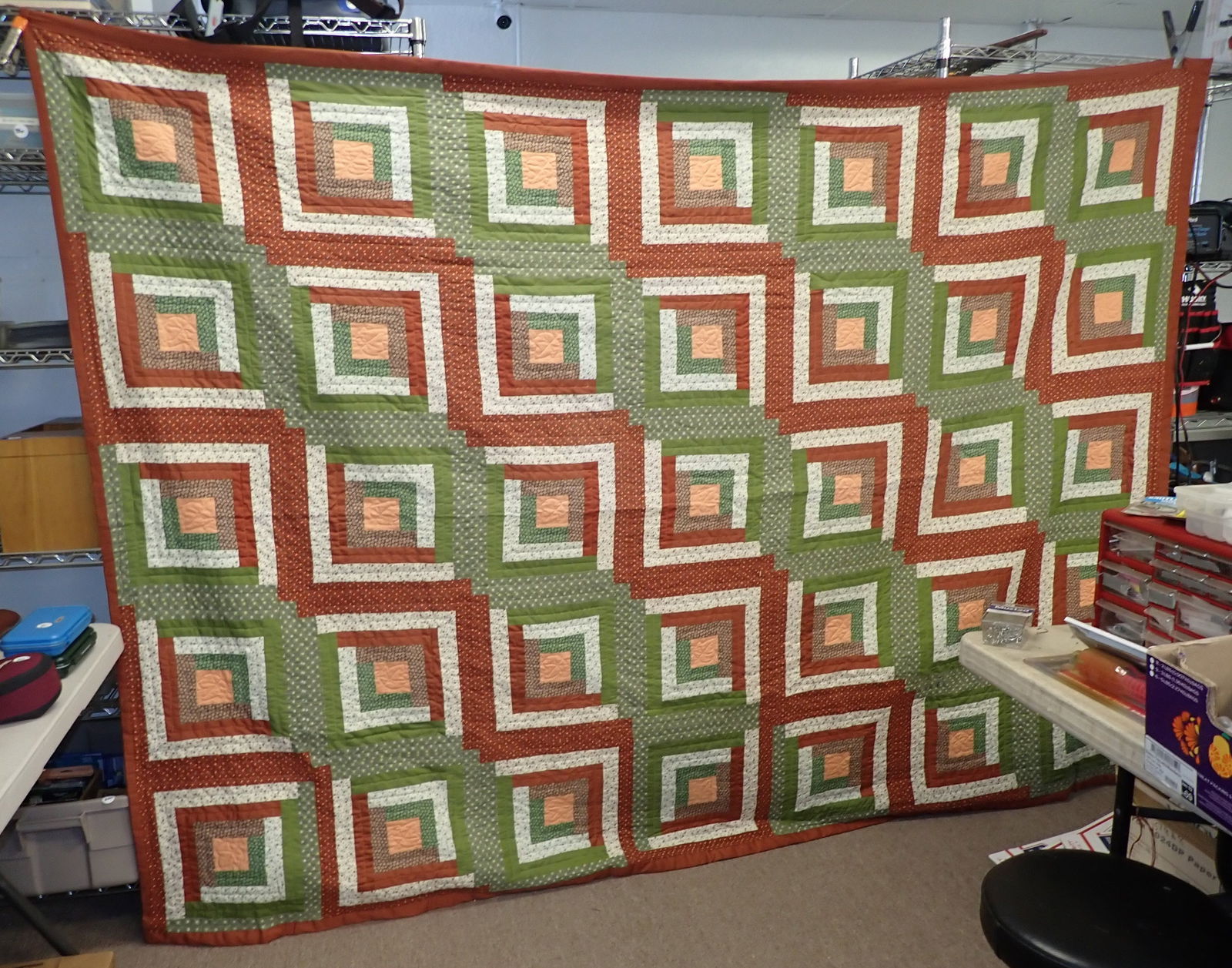 Log Cabin Pattern Quilt (1 of 3)