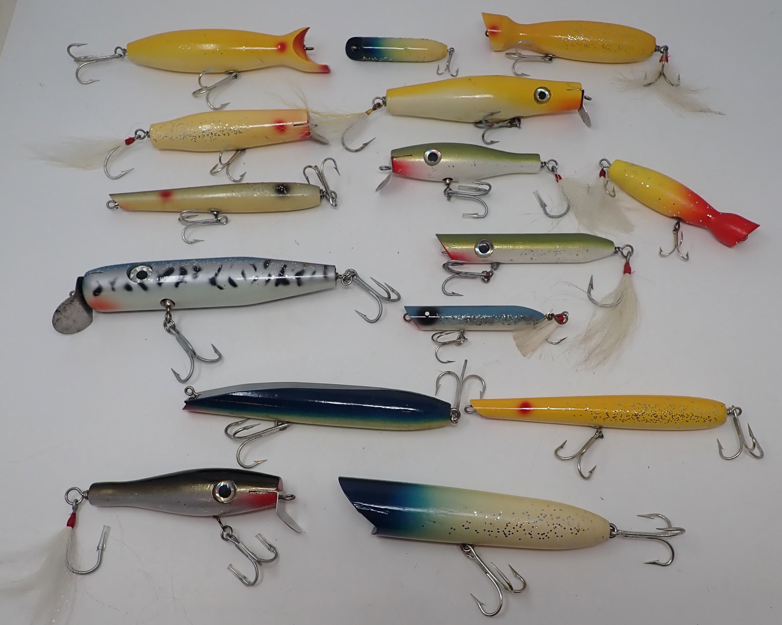 Fishing Lures: Largest is apprx 6 1/2". Shipping available