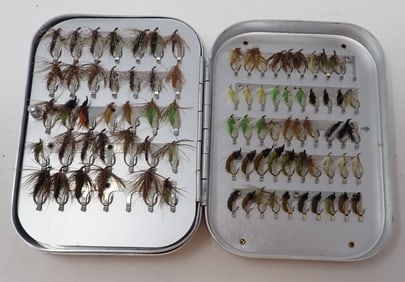 Fly Fishing Flies in Wheatley Case