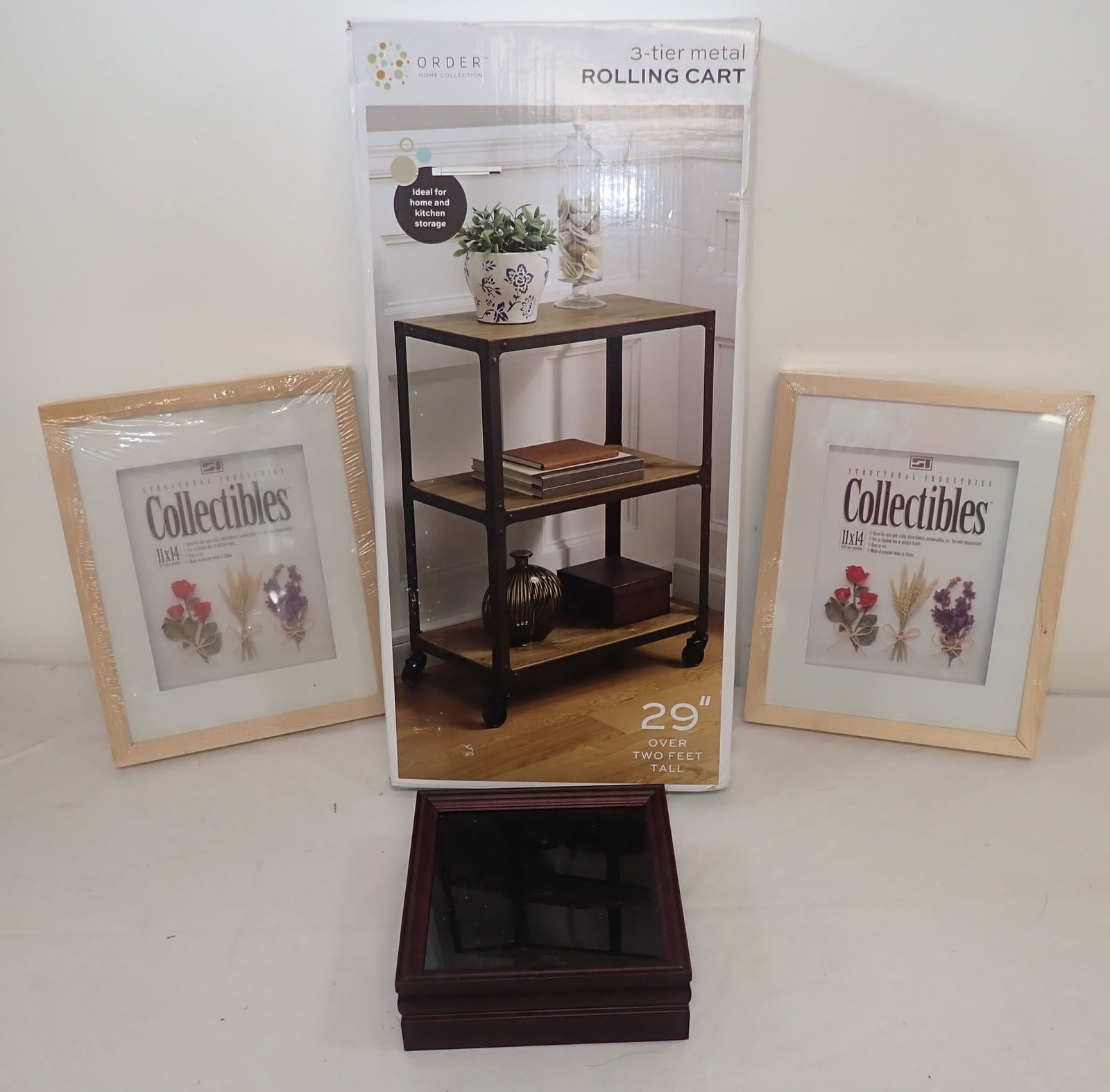3 Tier Rolling Cart , Display Case , Shadow Boxes (1 of 4)