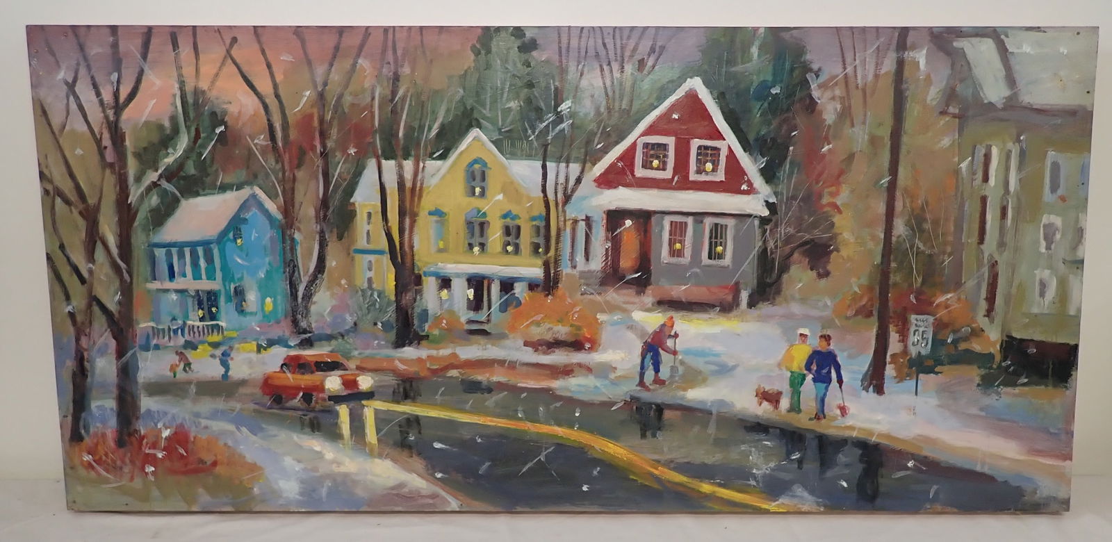 John Reilly Winter Outdoor Scene Oil on Board Painting (1 of 1)