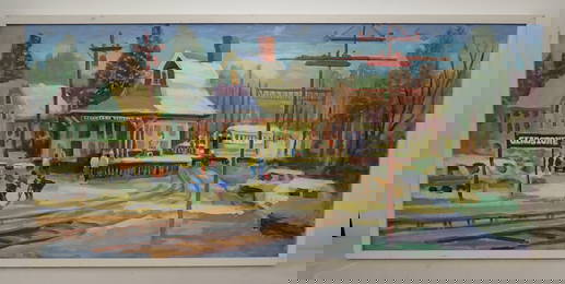 John Reilly Gladstone Train Station Oil Painting