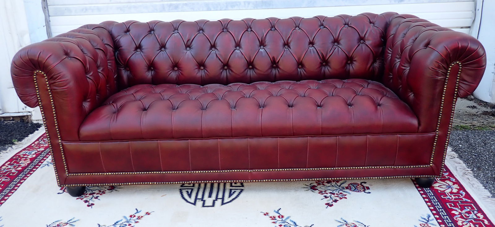 Faux Leather Tufted Sofa (1 of 5)