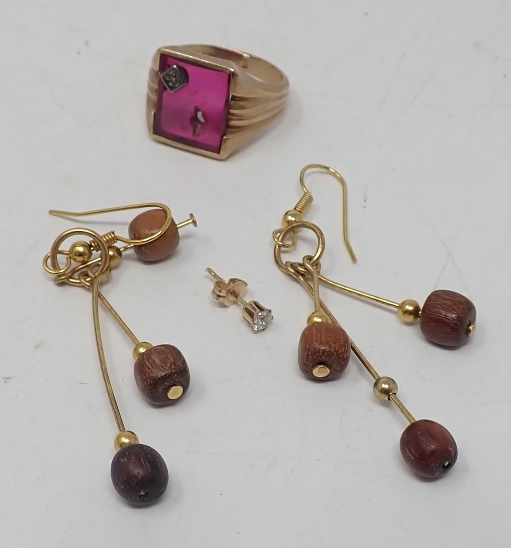 Earrings & 10k Gold Ring (1 of 8)