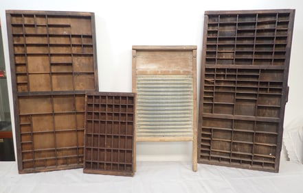 Printers Trays & Washboard