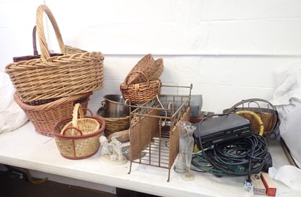 Baskets , 8 Track Tapes , Misc Table Contents
