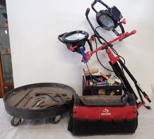 Rubbermaid Drum Dolly , Husky Work Lights , Misc Tools