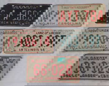 50's , 60's , & 70's License Plates