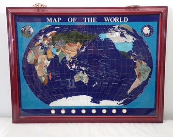Map of The World w/ Mother of Pearl