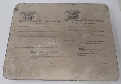 John Gavin Hudson Co NJ Stone Printers Block