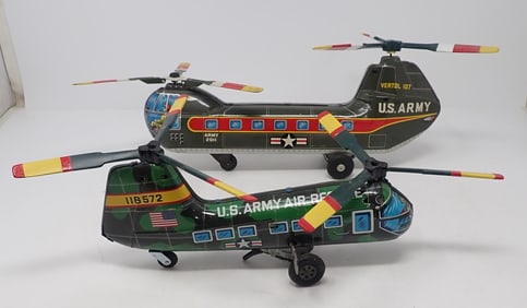 Tin Friction & Windup Helicopters