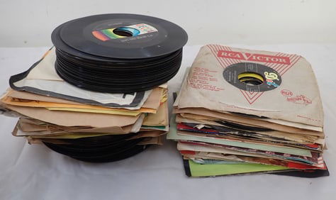 Pile of 45 Records