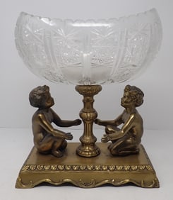 Glass Centerpiece w/ Figural Base