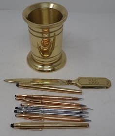 Cross Pens / Lead Pencils , Brass Holder & Letter Opener